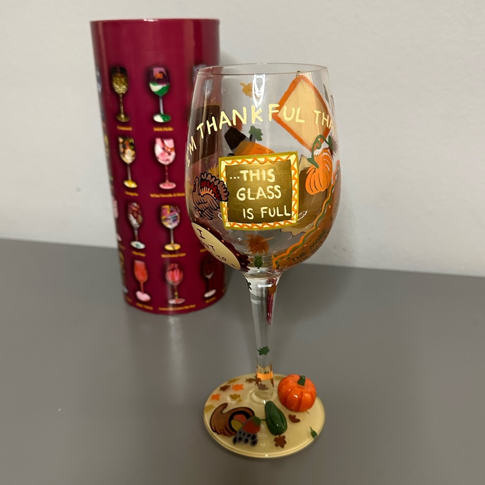 “Thankful” Lolita Wine Glass